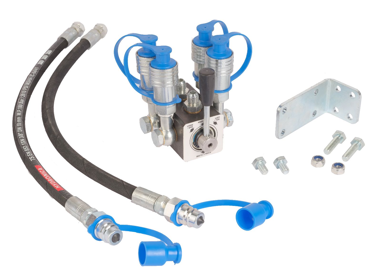 Hydraulischer Steuergerät  für Schlepper mit 6 Anschlüssen Manuell , 2 in 4 Ports