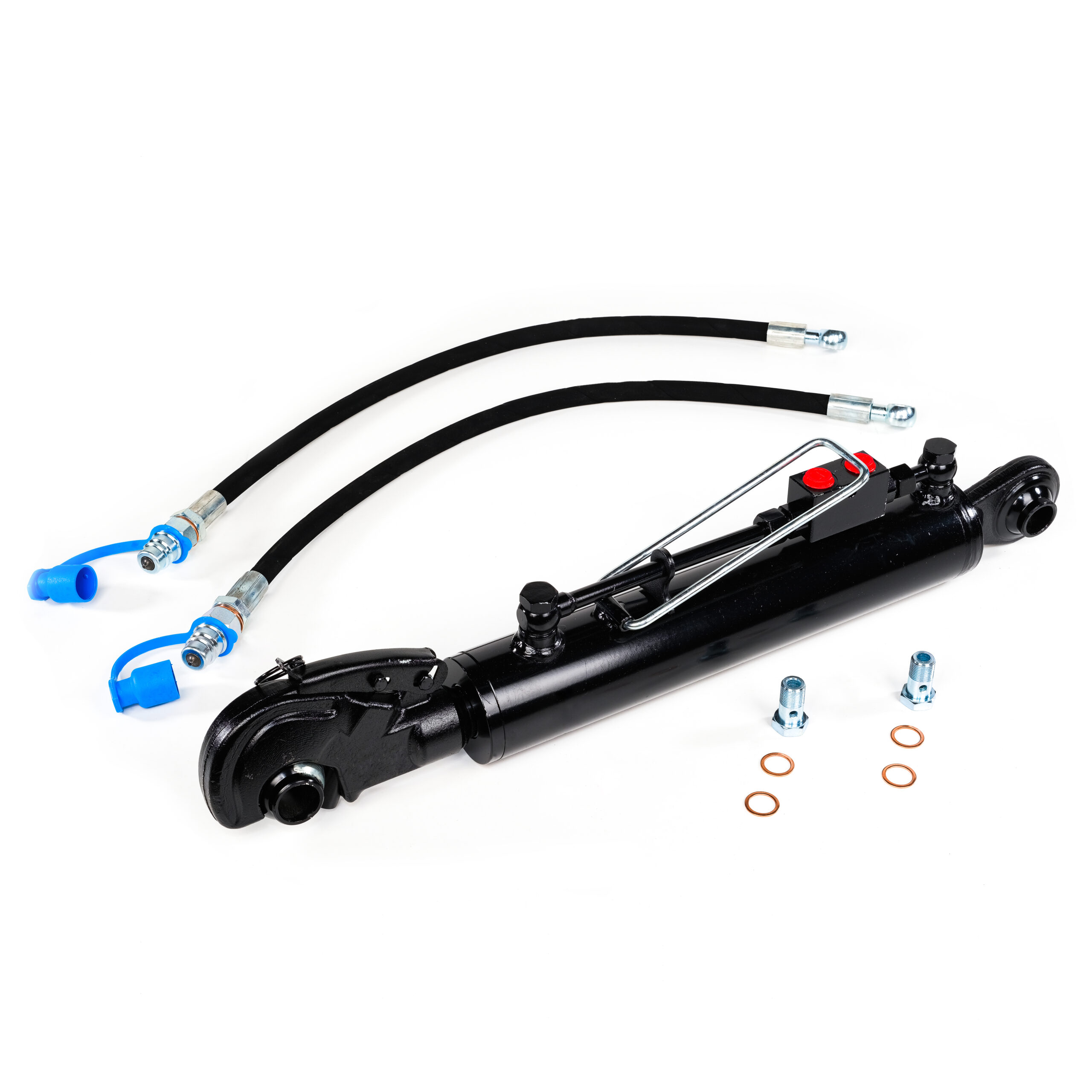 Hydraulic Top Link Cat.3 with Hook Inc. Locking Block Min. 22 5/8”→ Max. 30 7/8” with 2 x Hoses, Stroke. 8 1/4”